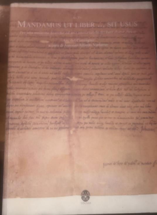 Mandamus ut liber... sit usus - copertina