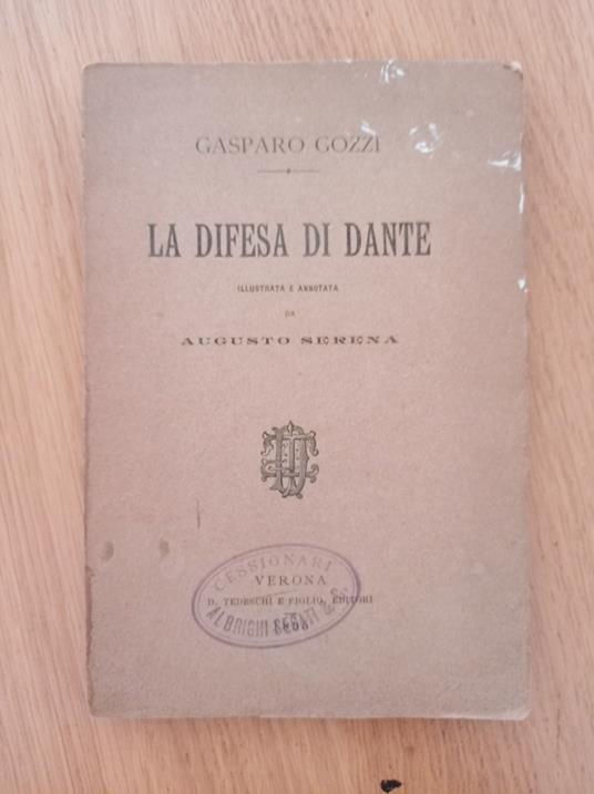 La difesa di Dante - Gasparo Gozzi - copertina