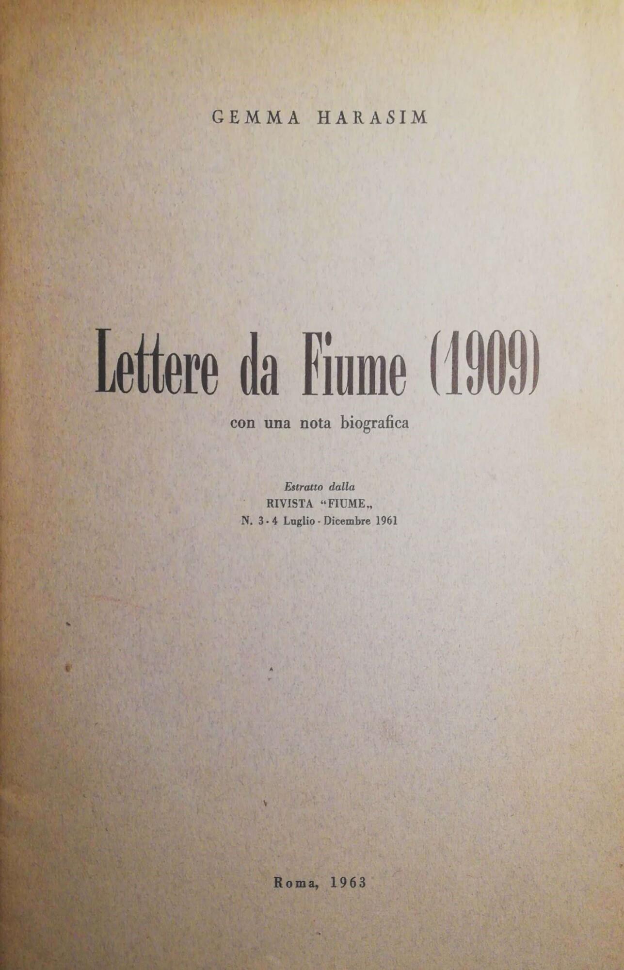 Lettere da Fiume (1909)