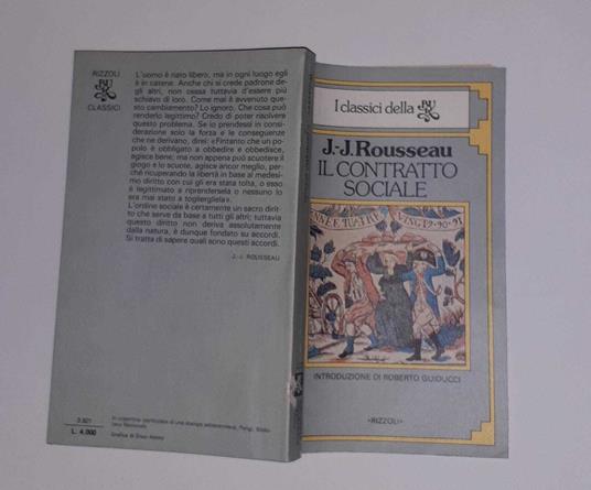 Il contratto sociale - Jean-Jacques Rousseau - copertina