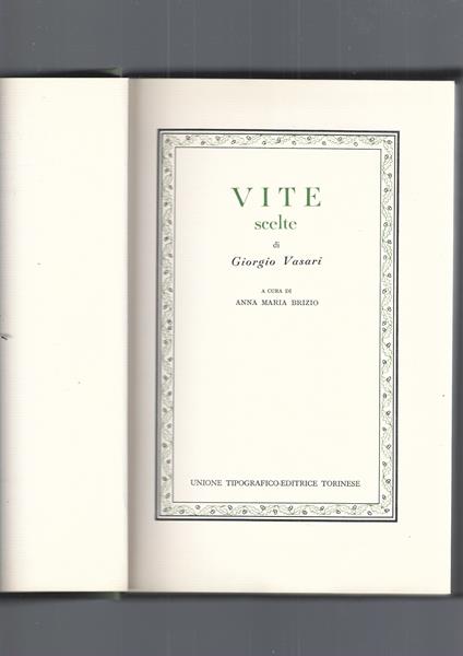 Vite Scelte, I - Giorgio Vasari - copertina