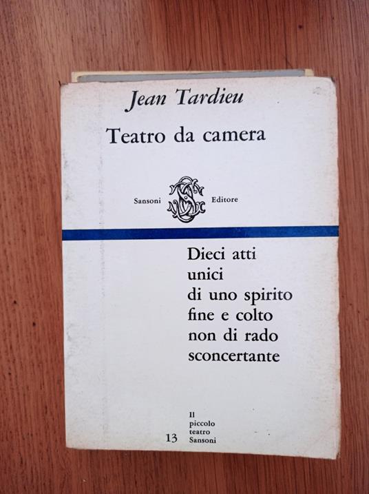 Teatro da camera - Jean Tardieu - copertina