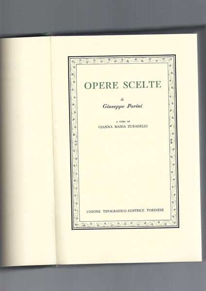 Opere Scelte - Giuseppe Parini - copertina