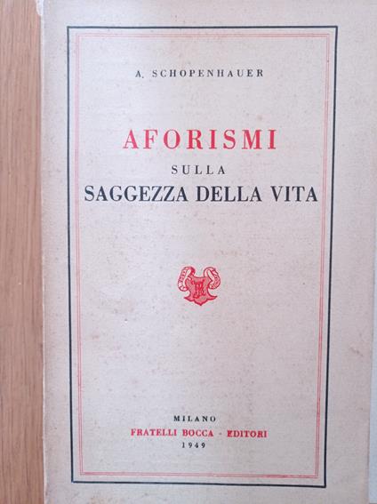 Aforismi sulla saggezza della vita - Arthur Schopenhauer - copertina