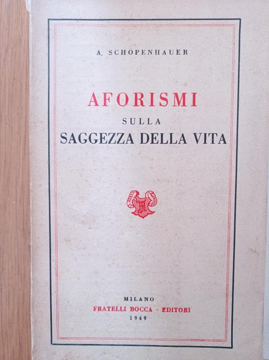 Aforismi sulla saggezza della vita - Arthur Schopenhauer - copertina