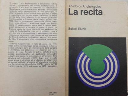 La recita - Thodoros Anghelopulos - copertina