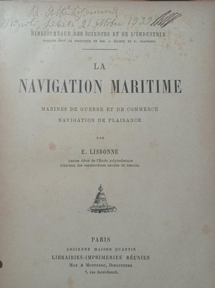 La navigation maritime - copertina