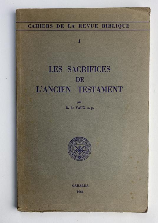 Les sacrifices de l'Ancien Testament - copertina