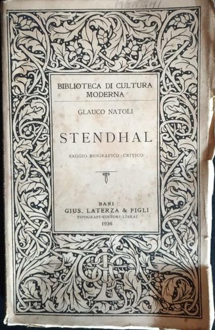 Stendhal - Glauco Natoli - copertina