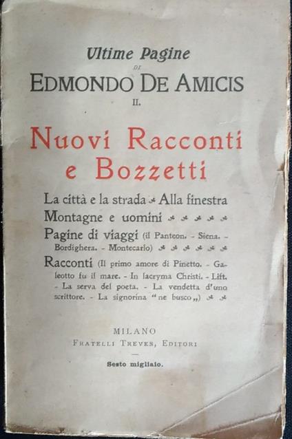 Nuovi racconti e bozzetti - Edmondo De Amicis - copertina