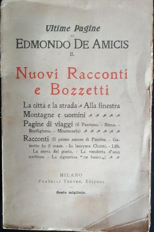 Nuovi racconti e bozzetti - Edmondo De Amicis - copertina