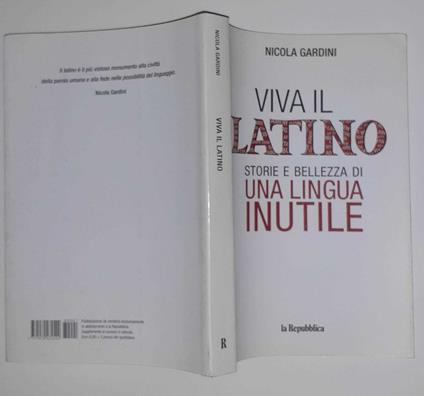 Viva il latino storie e bellezza di una lingua inutile - Nicola Gardini - copertina