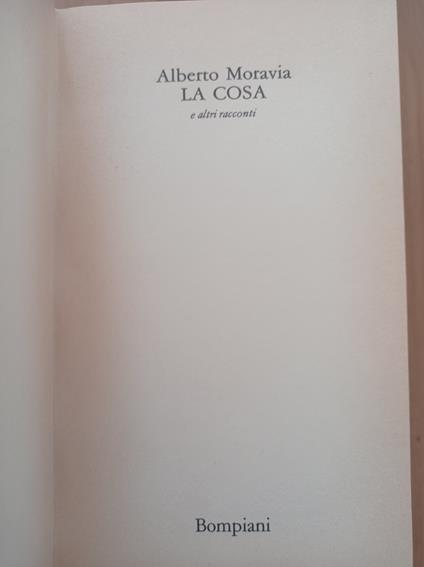 La Cosa - Alberto Moravia - copertina