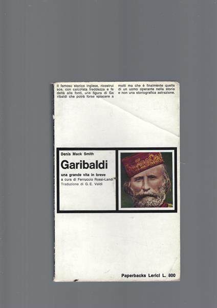 Garibaldi - Denis Mack Smith - copertina