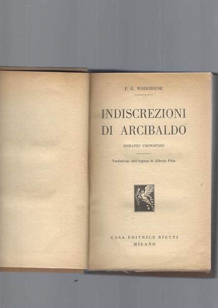 Indiscrezioni Di Arciboldo - Pelham G. Wodehouse - copertina