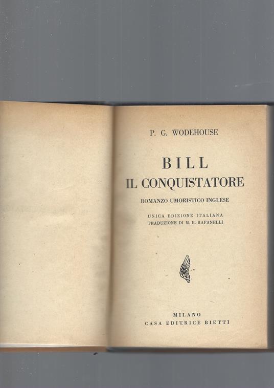 Bill Il Conquistatore - Pelham G. Wodehouse - copertina