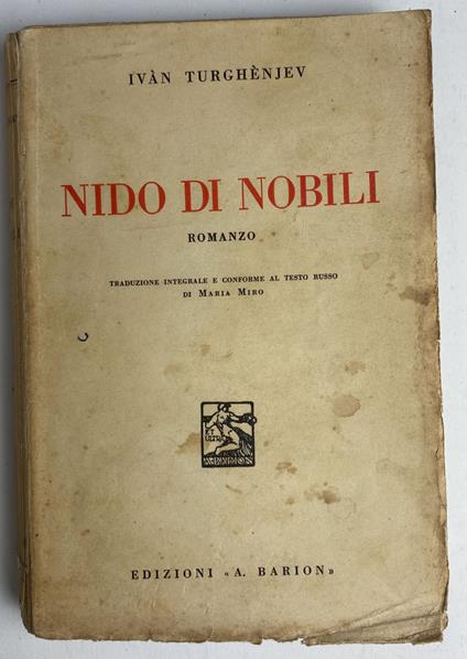 Nido di nobili - Ivan Turgenev - copertina