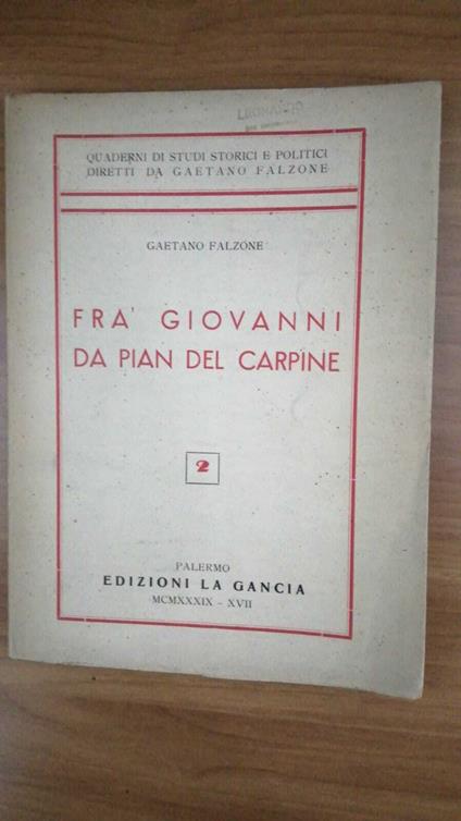 Fra' Giovanni da Pian del Carpine - Gaetano Falzone - copertina
