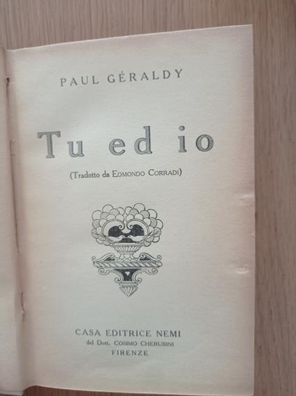 Tu ed Io - Paul Géraldy - copertina