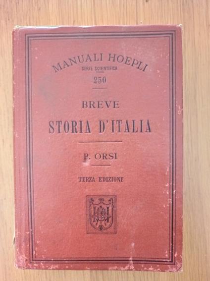 Breve storia d'Italia - Pietro Orsi - copertina