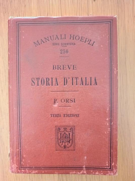 Breve storia d'Italia - Pietro Orsi - copertina