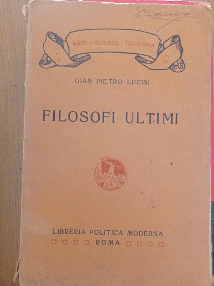 Filosofi ultimi - Gian Pietro Lucini - copertina