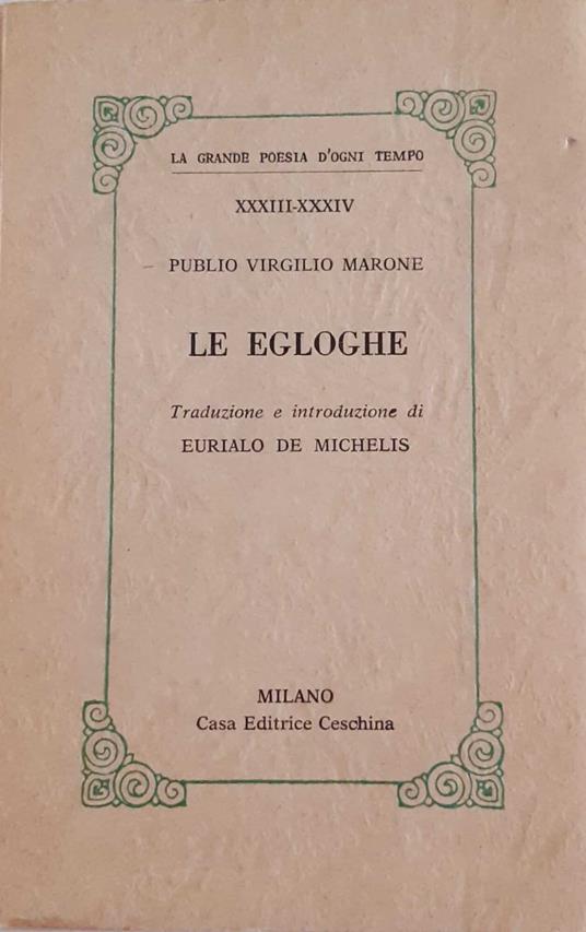 Le egloghe - copertina