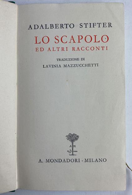 Lo scapolo ed altri racconti - Adalbert Stifter - copertina