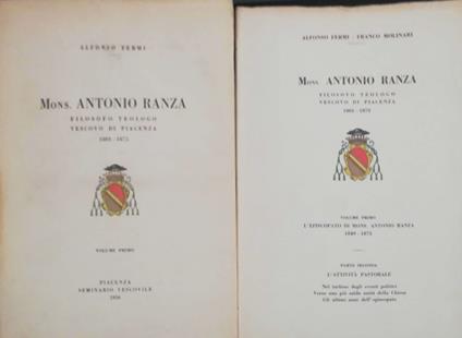 L' piscopato di Mons.Antonio Ranza 1801-1875 2 vol - copertina