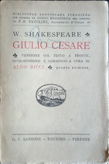 Giulio Cesare - William Shakespeare - copertina