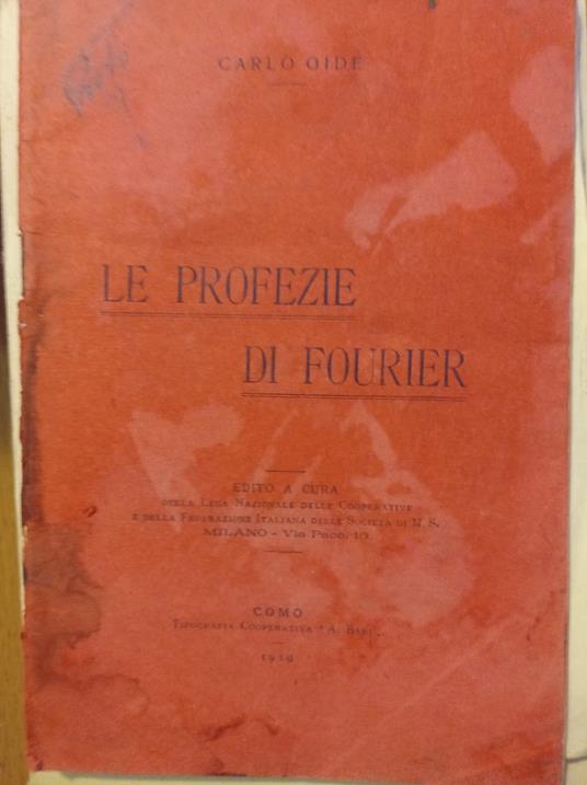 Le profezie di Fourier - Charles Gide - copertina