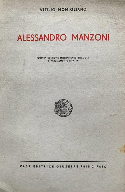 Alessandro Manzoni - Attilio Momigliano - copertina