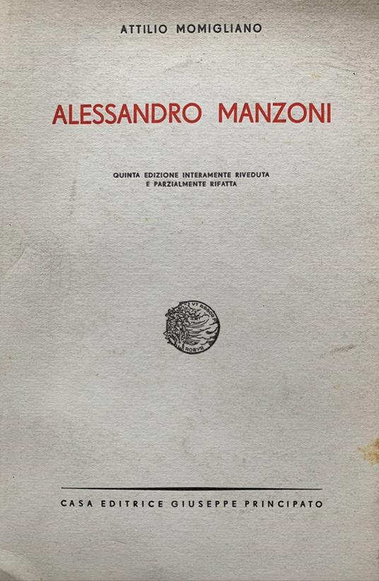Alessandro Manzoni - Attilio Momigliano - copertina