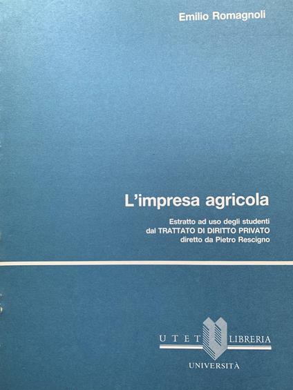 L' impresa agricola - Emilio Romagnoli - copertina