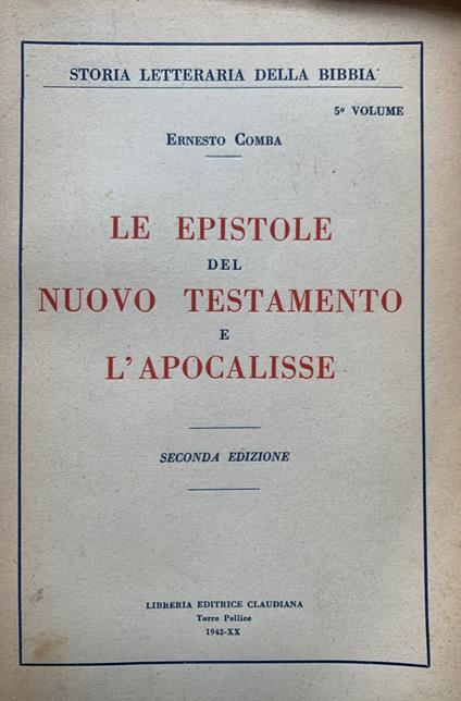 Le epistole del Nuovo Testamento e l'apocalisse - Ernesto Comba - copertina