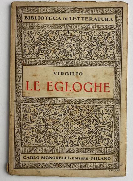 Le Egloche - Publio Virgilio Marone - copertina