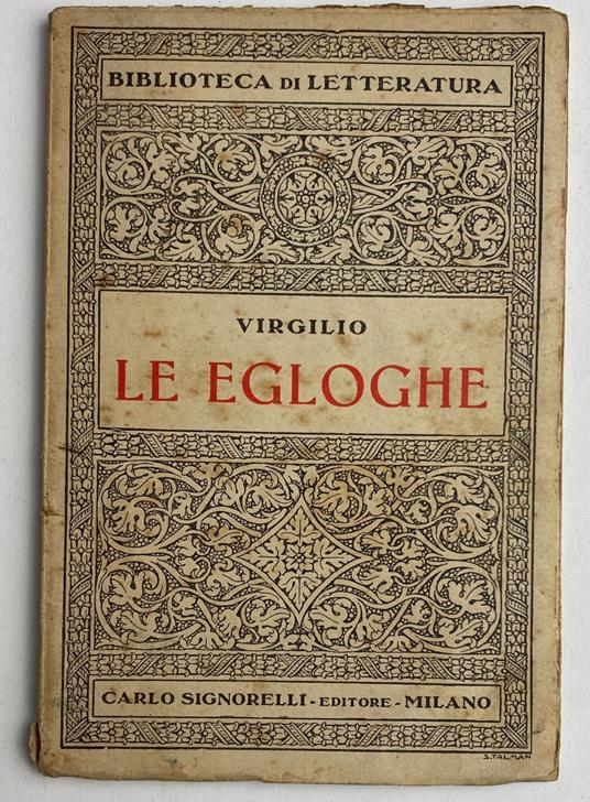 Le Egloche - Publio Virgilio Marone - copertina