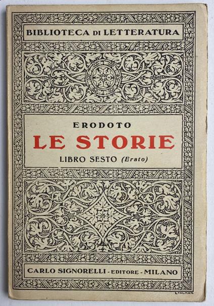 Le storie. Libro sesto - Erodoto - copertina