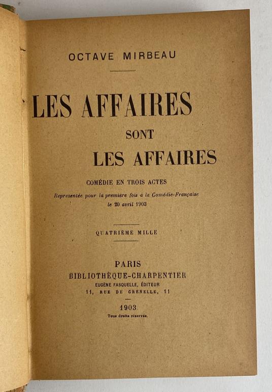 Les affaires sont les affaires - Octave Mirbeau - copertina