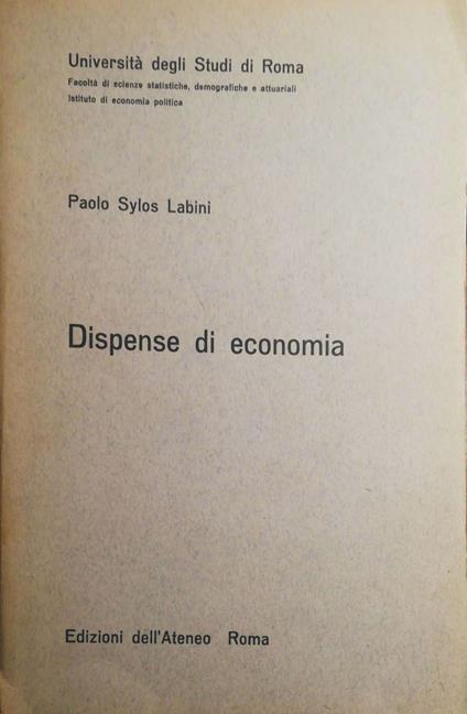Dispense di economia - Paolo Sylos Labini - copertina