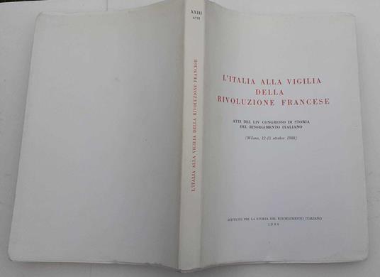 L' Italia alla vigilia della Rivoluzione Francese - copertina