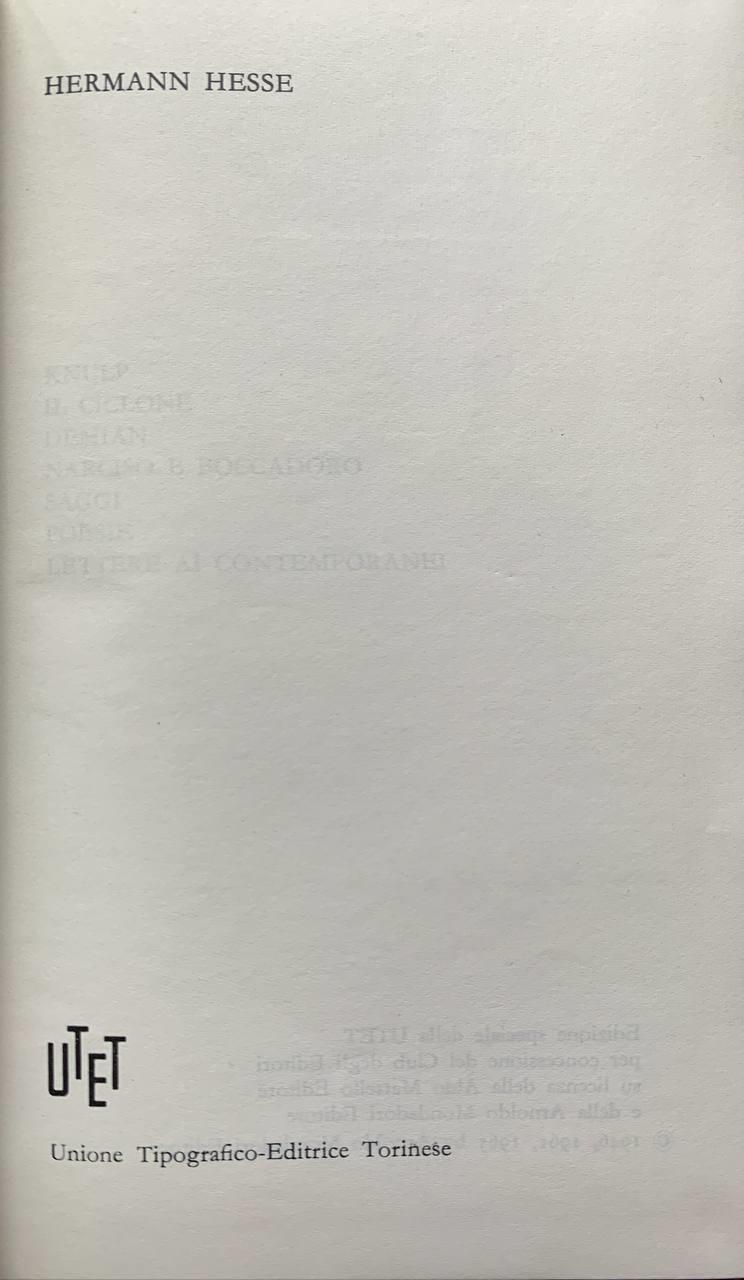 Knulp - Il ciclone - Demian - Narciso e Boccadoro - Saggi - Poesie - Lettere ai contemporanei