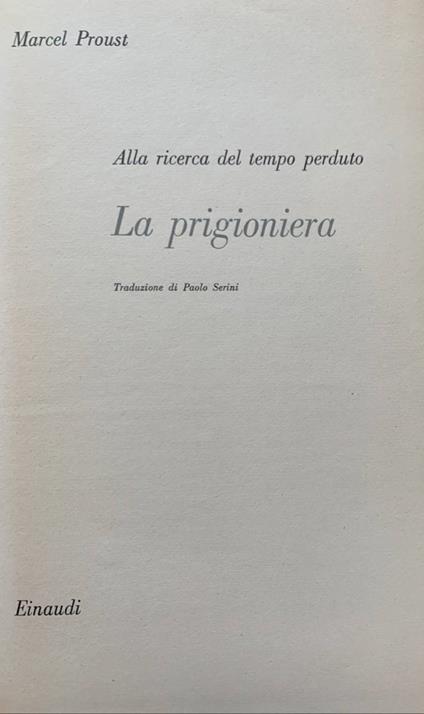 La prigioniera - Marcel Proust - copertina