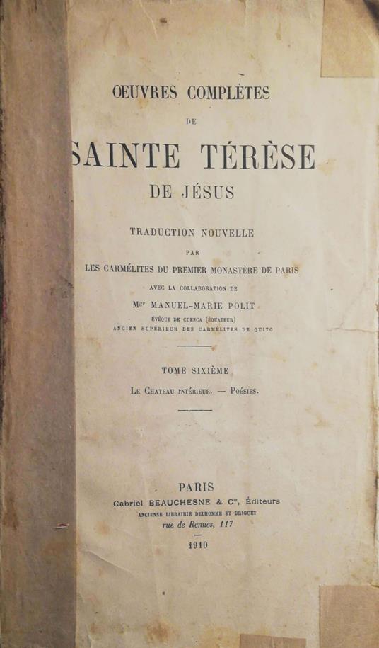 Oeuvres complètes de Sainte Térèse De Jésus - Anonimo - copertina