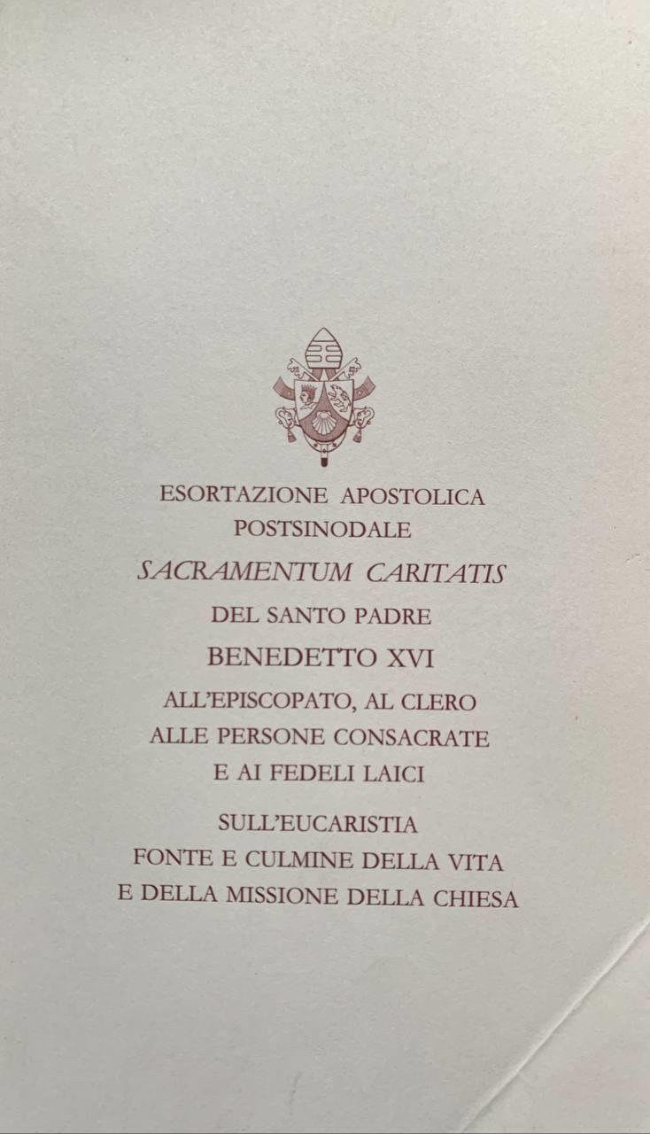 Esortazione apostolica postsinodale "Sacramentum caritatis"