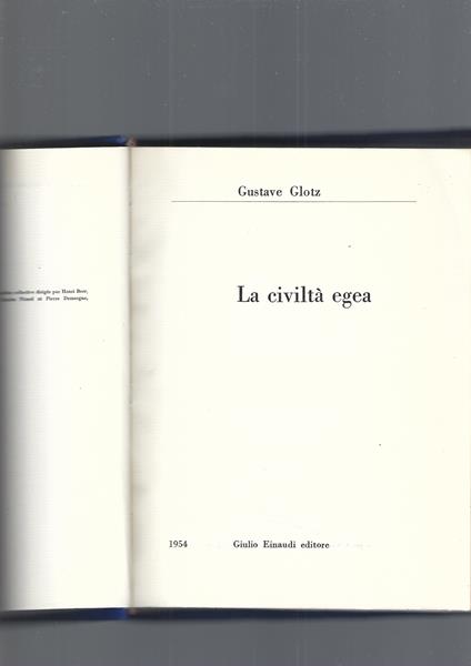 La civiltà egea - Gustave Glotz - copertina