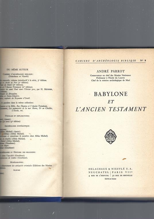 Babylone Et L' Ancien Testament - André Parrot - copertina