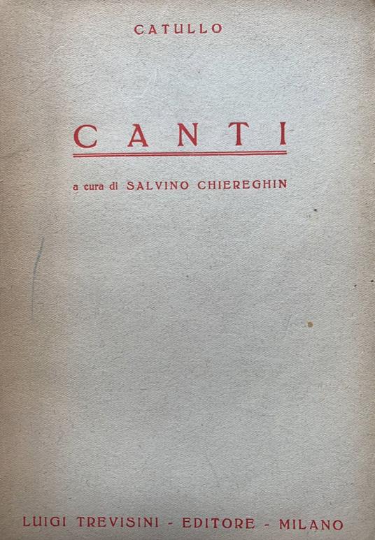 Canti - G. Valerio Catullo - copertina