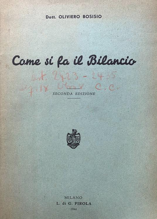 Come si fa il bilancio - Oliviero Bosisio - copertina