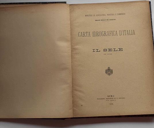Carta idrografica d'Italia. Il sele - Anonimo calalabrese - copertina